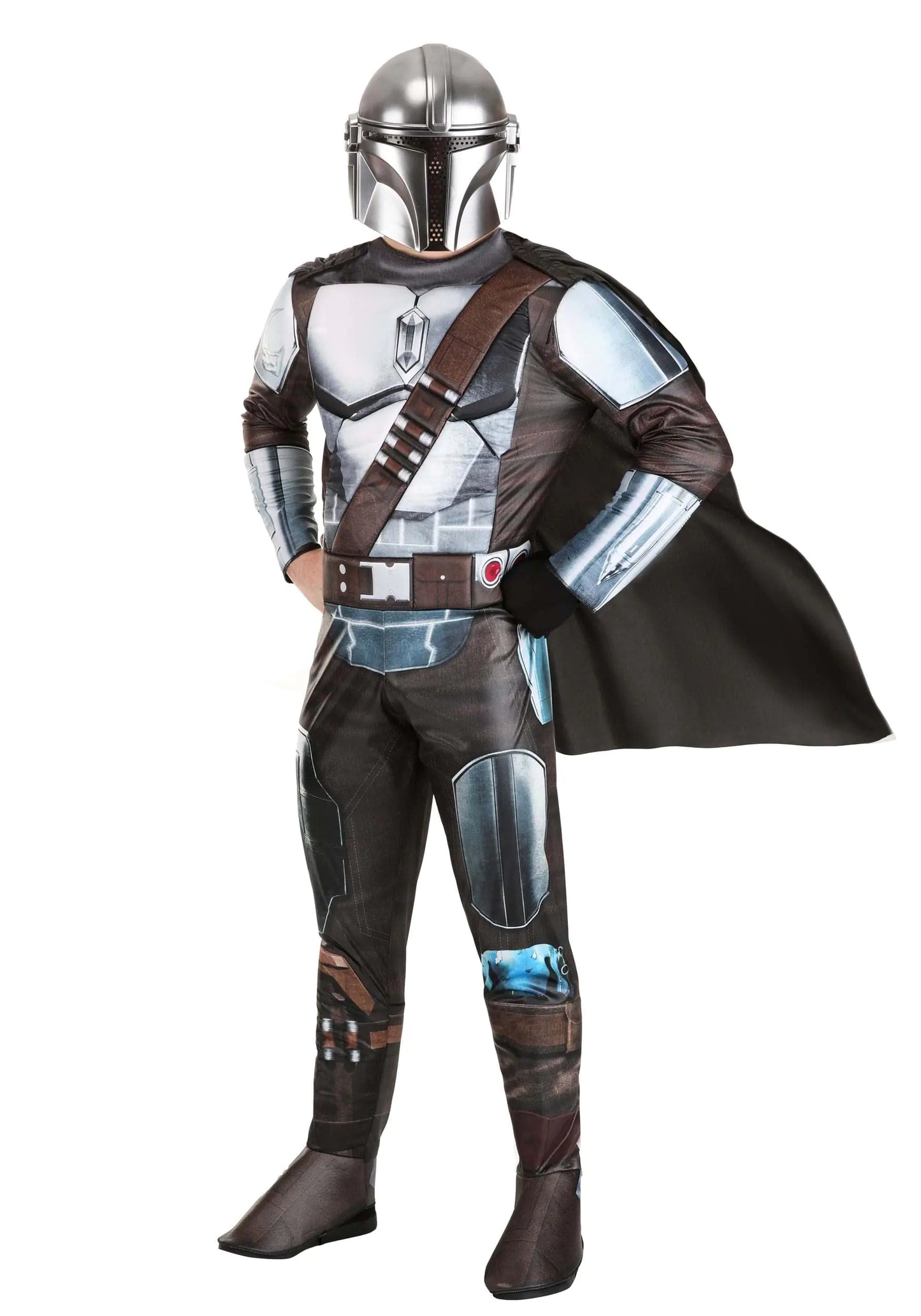 Jazwares Star Wars Deluxe Adult Mandalorian Costume Mens Halloween Costume - Officially Licensed - Medium Black